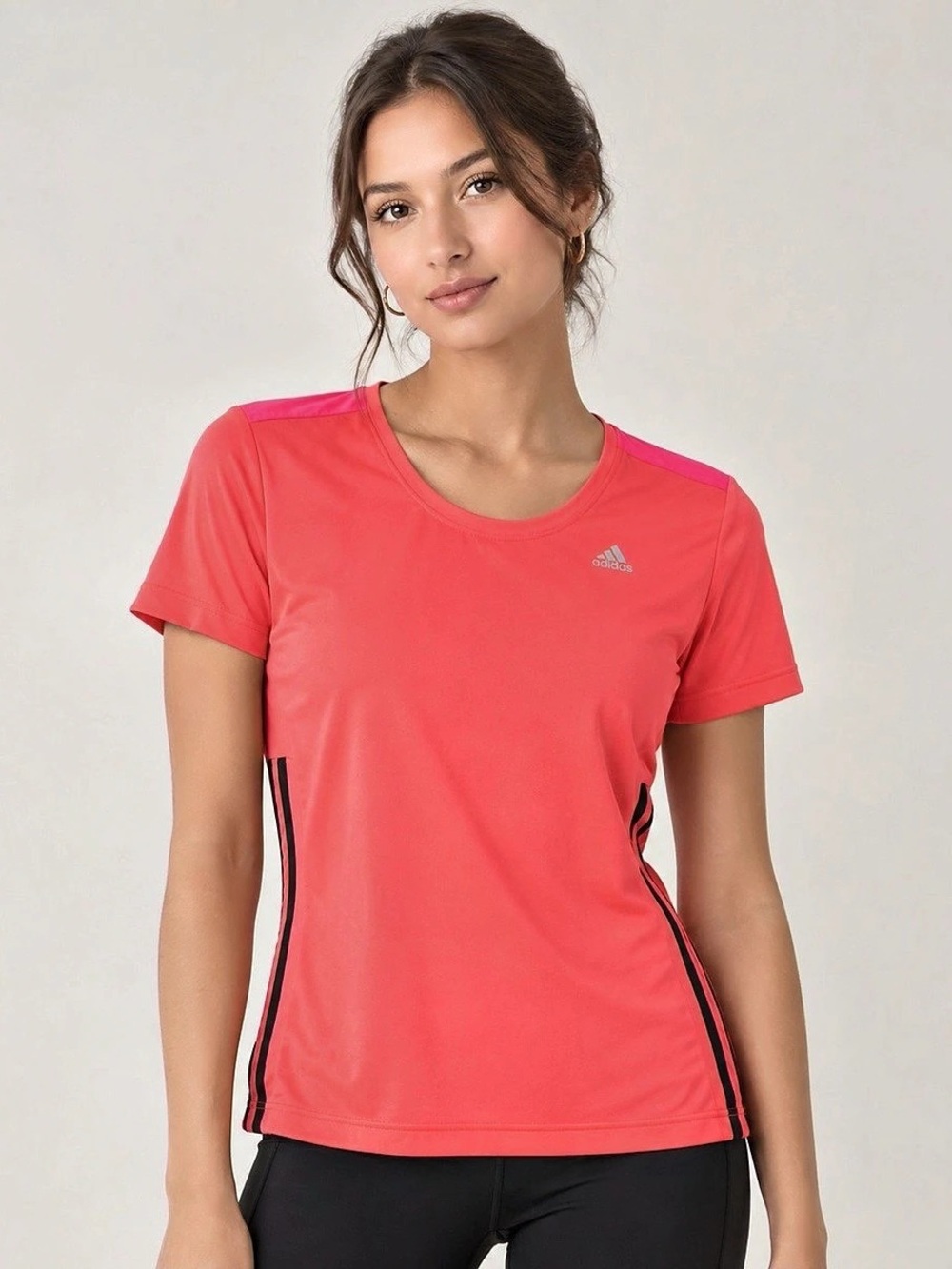 adidas Women's Athletic Short Sleeve Top in Orange & Pink Like New